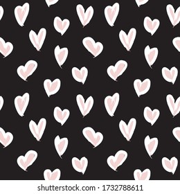 Pink Heart shaped Valentine’s Day seamless pattern background for fashion textiles, graphics