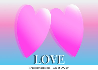 Pink heart shaped elements for Valentine's Day and wedding card for women, mothers and lovers Vector pattern.
