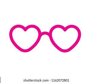 Pink heart shaped icon. Vector illustration.