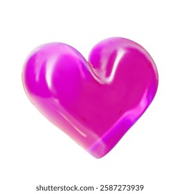 Pink heart shaped jelly isolated on transparent background. Heart Icon vector illustration 
