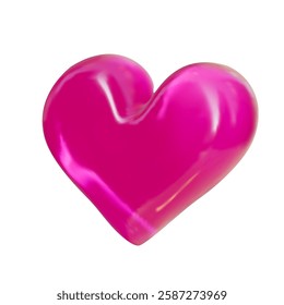 Pink heart shaped jelly isolated on transparent background. Heart Icon vector illustration 