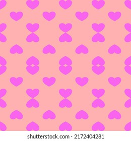 Pink Heart Shaped Seamless Checkered Abstract Geometric Background Vector For Wallpaper Wrapping Backgrounds