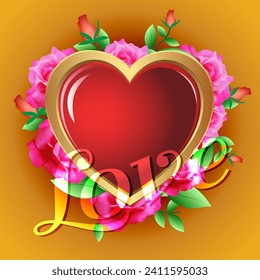 Pink heart shaped vector illustration for Valentine's Day.
