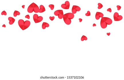Pink heart shapes graphic design. Romantic emotions vector symbols. Stylish wedding invitation card background. Party decor hearts falling beautiful holiday decoration.