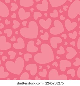 Pink heart shapes seamless pattern background