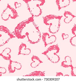 Pink Heart Shapes Seamless Pattern of Dots