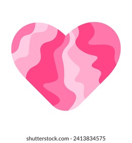 Corazón rosado, icono simple. Ilustración vectorial.