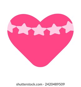 Corazón rosado, icono simple. Ilustración vectorial.