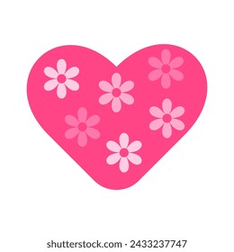 Pink heart, simple icon. Vector illustration.