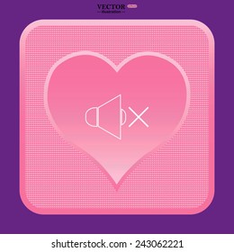 pink heart, Sound off , vector illustration, EPS 10