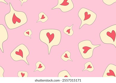 Pink heart speech bubble pattern for Valentine’s and love-themed designs