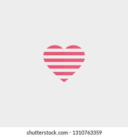 Pink heart of stripes
