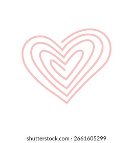 pink heart stroke design element