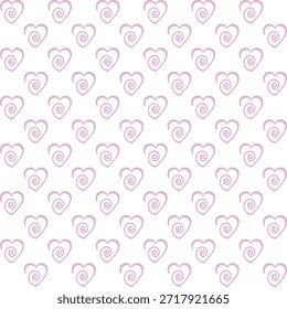 Pink heart swirl pattern on a transparent background