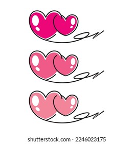 pink heart symbol icon, symbol of love