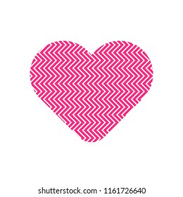 Pink heart symbol vector on white background.