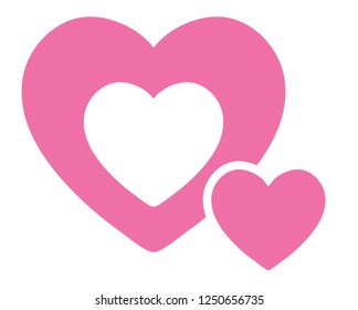 Pink heart valentine day design vector