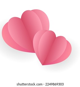 Pink heart in Valentine's Day Background on white background ,for February 14, Vector illustration EPS 10