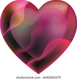 Pink heart for valentine's day, mother's day, friends, girlfriends. Concept of love, relationship, art, painting. Watercolor and marker illustration. Hand drawn art. Vector.
