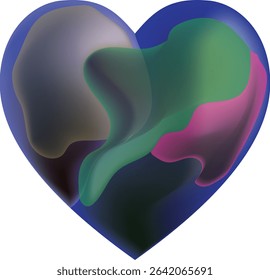 Pink heart for valentine's day, mother's day, friends, girlfriends. Concept of love, relationship, art, painting. Watercolor and marker illustration. Hand drawn art. Vector.
