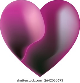 Pink heart for valentine's day, mother's day, friends, girlfriends. Concept of love, relationship, art, painting. Watercolor and marker illustration. Hand drawn art. Vector.
