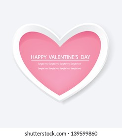 Pink heart. Valentines Day vector illustration.