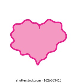 Pink heart for Valentine's day .Vector template design for banners, postcards on a white isolated background. Holiday .