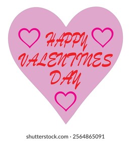 Pink heart with valentines day vector icon