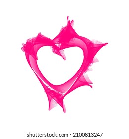 Pink heart vector. abstract style outline for romantic valentines day greeting card. Vector illustration, beautiful icon for cover.