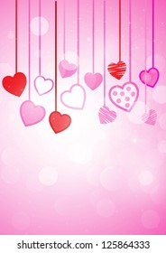 Pink heart vector background