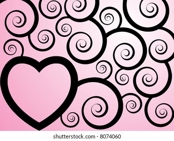 Pink Heart vector decoration