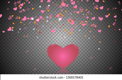 Pink heart vector design.