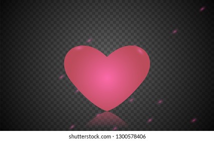 Pink heart vector design.