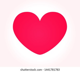 "Pink heart vector icon shape design on a light pink background.Flat heart symbol,love emblem.Graphic design in the concept of love.Vector love symbol for Valentine's Day.Vector illustration."