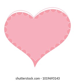 Pink heart vector illustration.