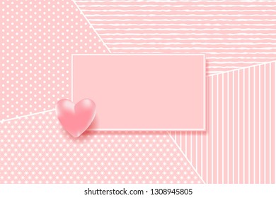 Pink heart. Vector illustration EPS10 for Valentines Day, Wedding, or Mother Day Greeting Card