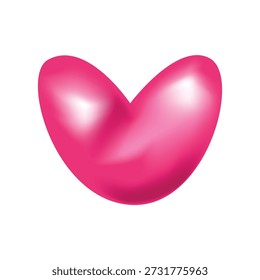 Ilustración vectorial de corazón rosa. Globos brillantes en forma de corazón