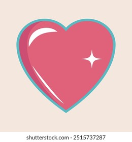 Pink Heart Vector Illustration White Background 