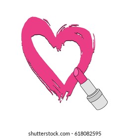 Pink heart. Vector  isolated.