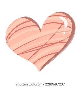 Un vector de corazón rosado aislado para el diseño o regalo de valentías
