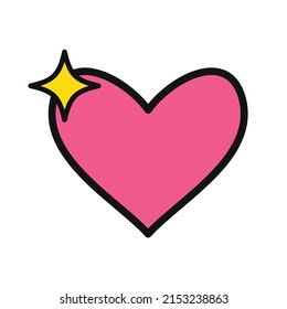 Pink Heart Vector Isolated On White Stock Vector (Royalty Free ...