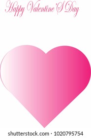 Pink heart vector on a white background.