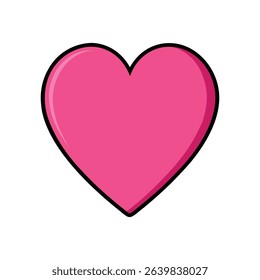 Pink heart vector on white background 