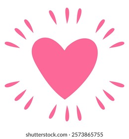 Pink Heart vector  with Sparkle