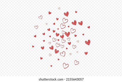 Pink Heart Vector Transparent Backgound. Fly Papercut Poster. Maroon Color Decoration Hearts Postcard.