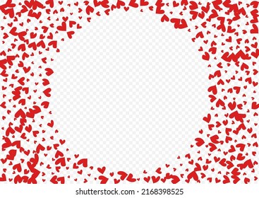 Pink Heart Vector Transparent Backgound. Visual Papercut Template. Red 3d Hearts Concept.