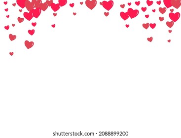 Pink Heart Vector White Backgound. Wedding Papercut Postcard. Maroon Color Romantic Hearts Texture.