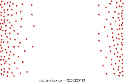 Pink Heart Vector White Backgound. Fly Confetti Template. Maroon Color Romantic Papercut Texture.