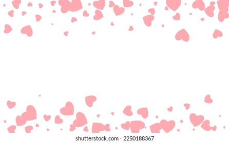 Pink Heart Vector White Backgound. Cut Papercut Card. Red Wedding Confetti Banner.