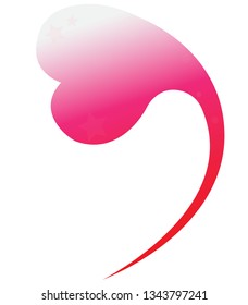 Pink Heart Vector White Background